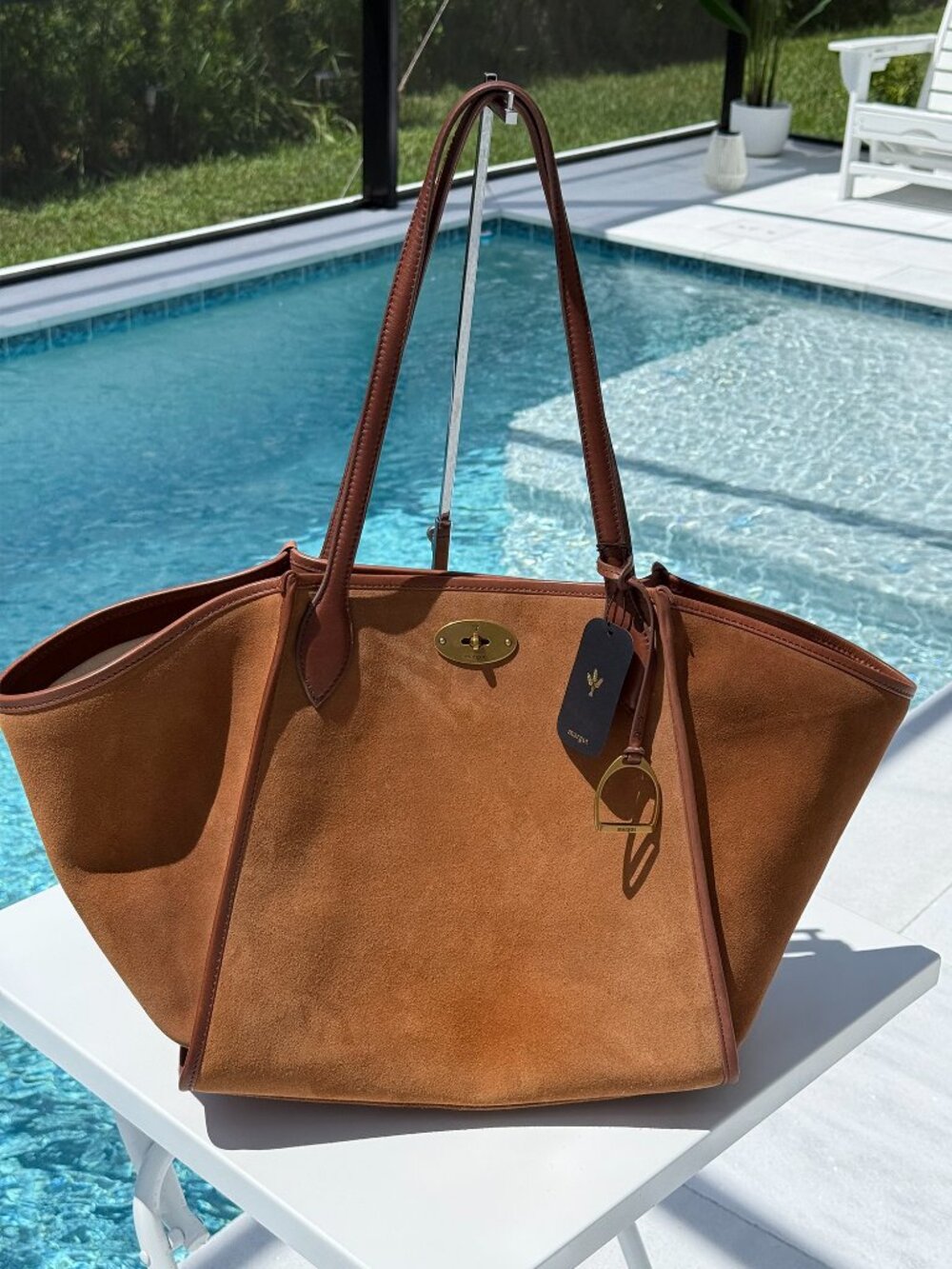Margot New York Tan Suede Tote With Brown Leather Trim *2 Styles* NWT LOVE